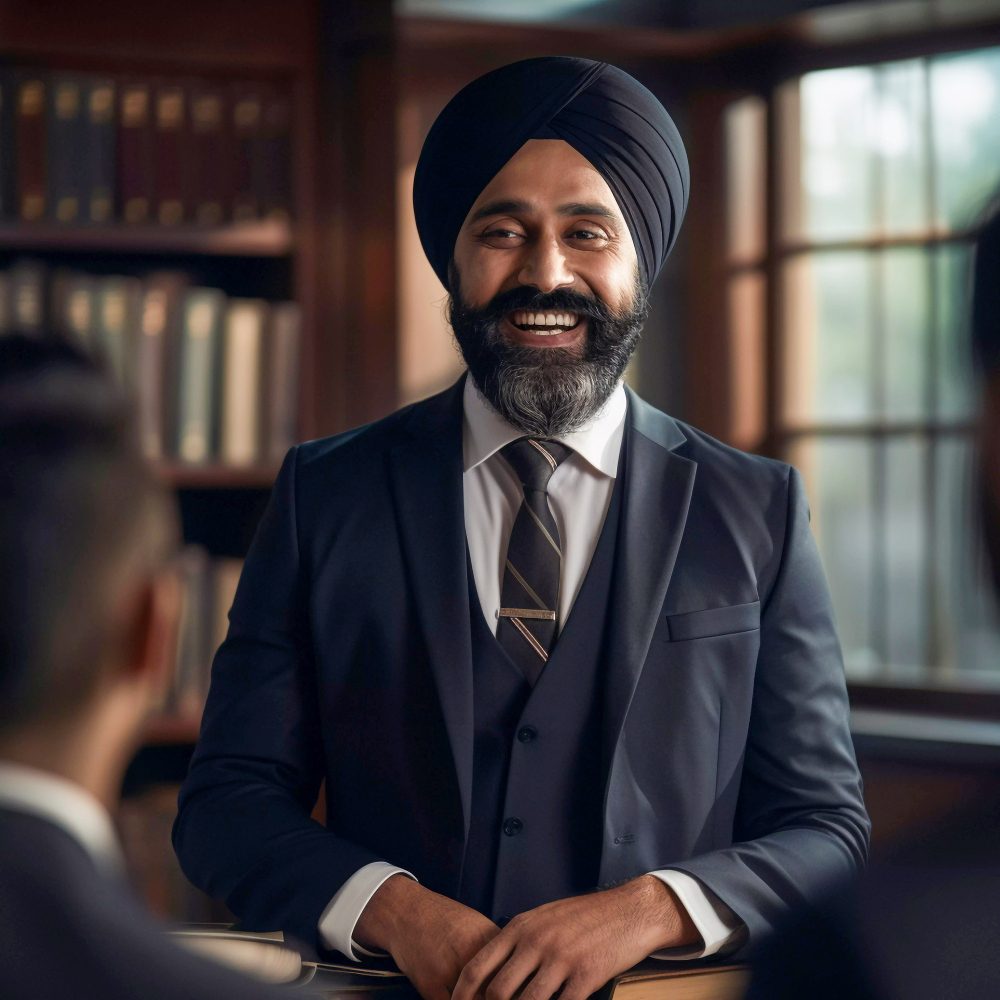 Confident businessman in a suit