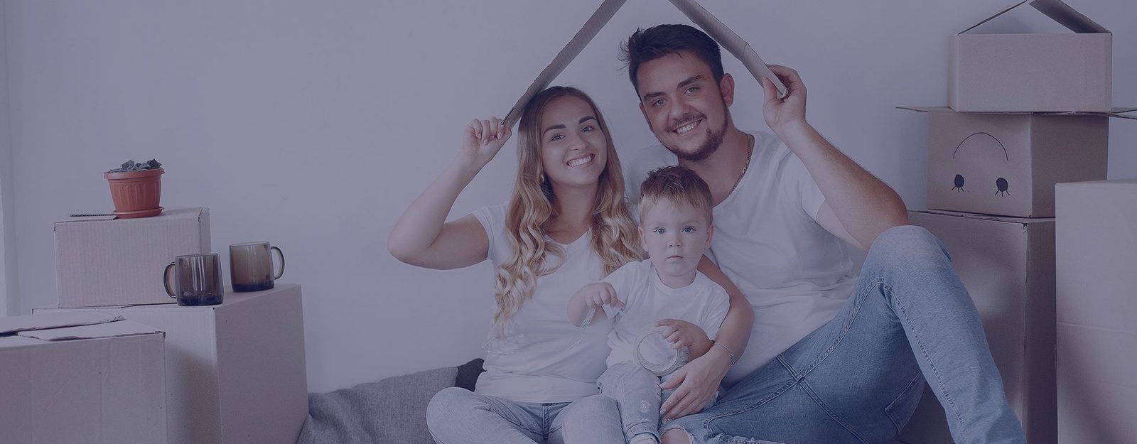 Family sheltered under a roof, symbolising financial protection