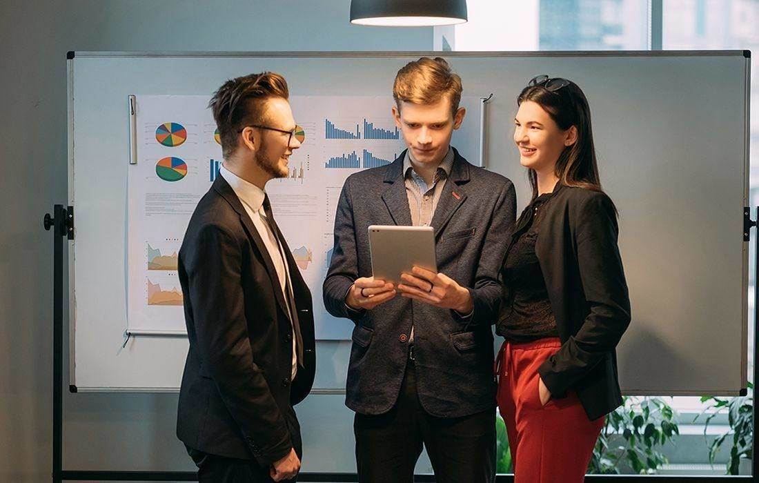 Business team discussing growth plans