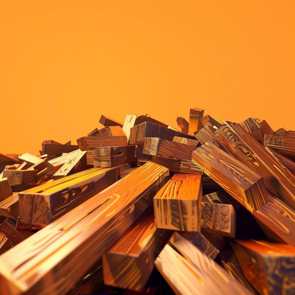 Stacked timber representing working capital for trade